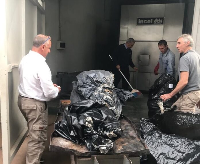 La droga fue introducida en el horno, a 800 º C, quedando reducida a cenizas.